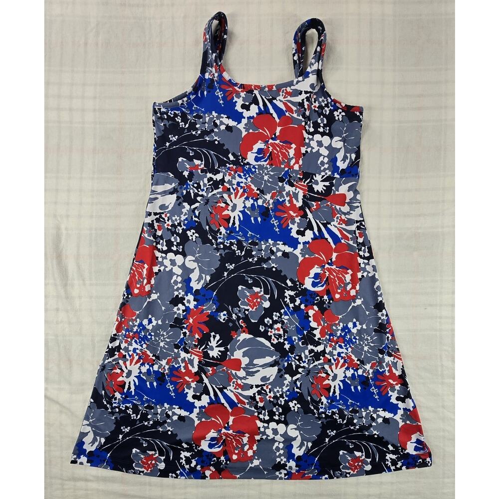 Columbia PFG Womens Freezer III Omni-Freeze Cooling Tank Dress Floral Blue Red M